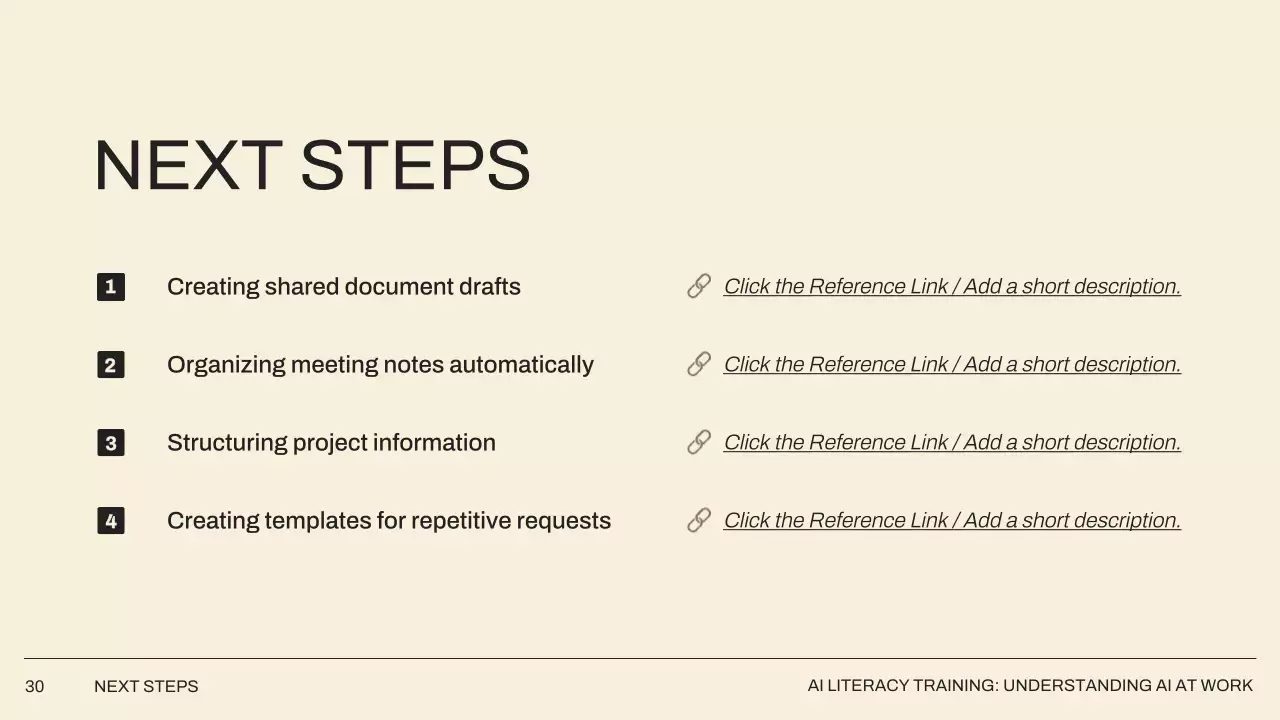베이지 미니멀 AI 학습 가이드 프레젠테이션