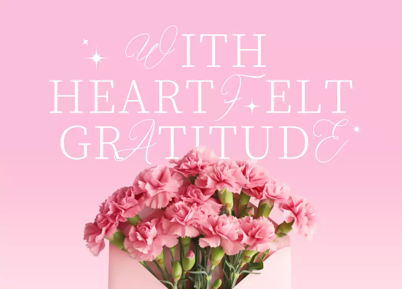 분홍색 아기자기한 감사 기념