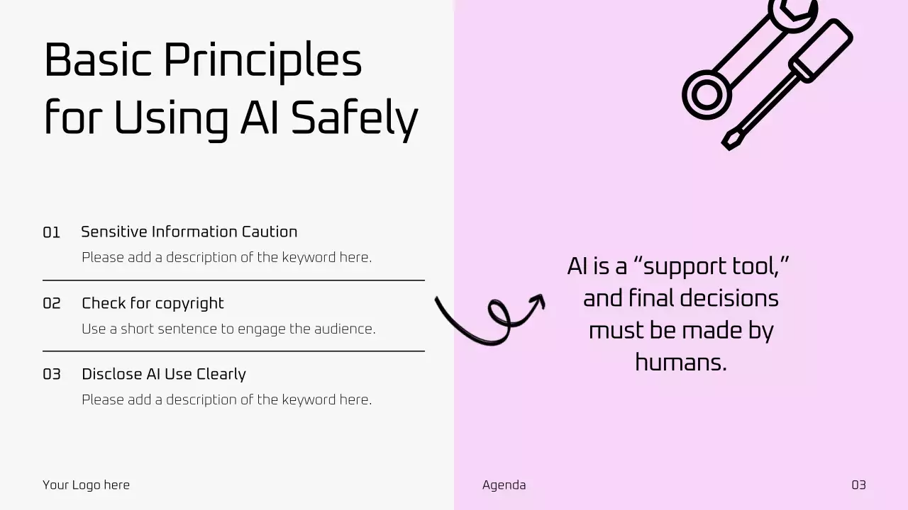 핑크 미니멀 AI 교육 가이드 프레젠테이션