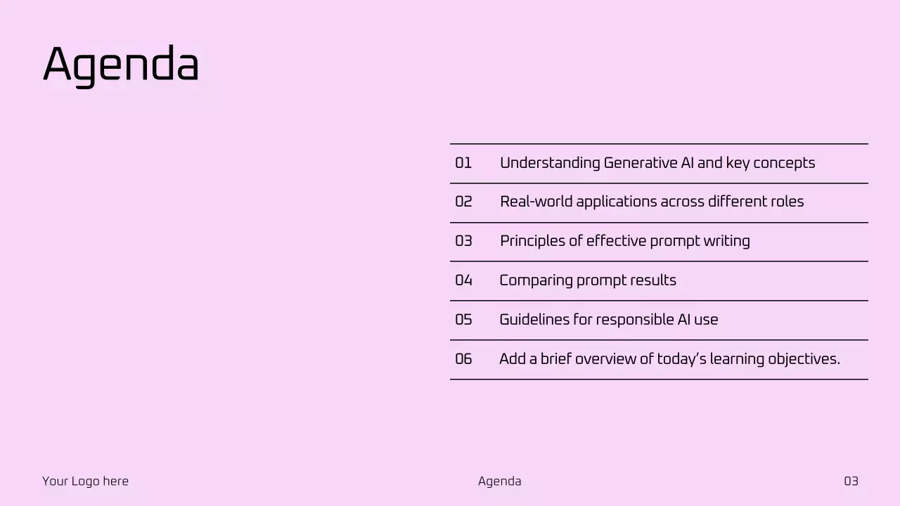 핑크 미니멀 AI 교육 가이드 프레젠테이션