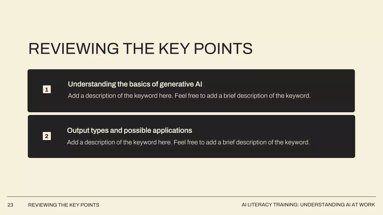 베이지 미니멀 AI 학습 가이드 프레젠테이션