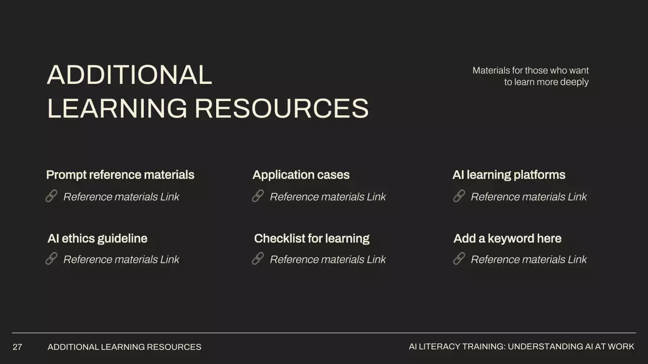 베이지 미니멀 AI 학습 가이드 프레젠테이션