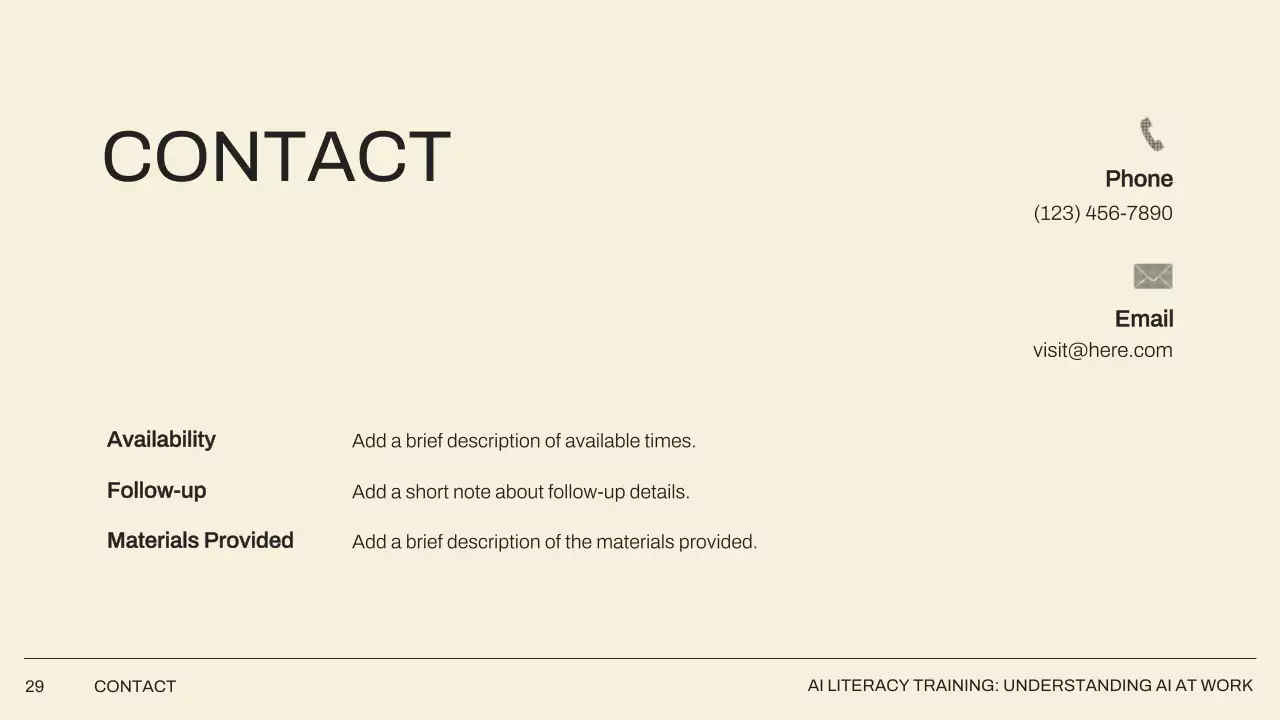 베이지 미니멀 AI 학습 가이드 프레젠테이션