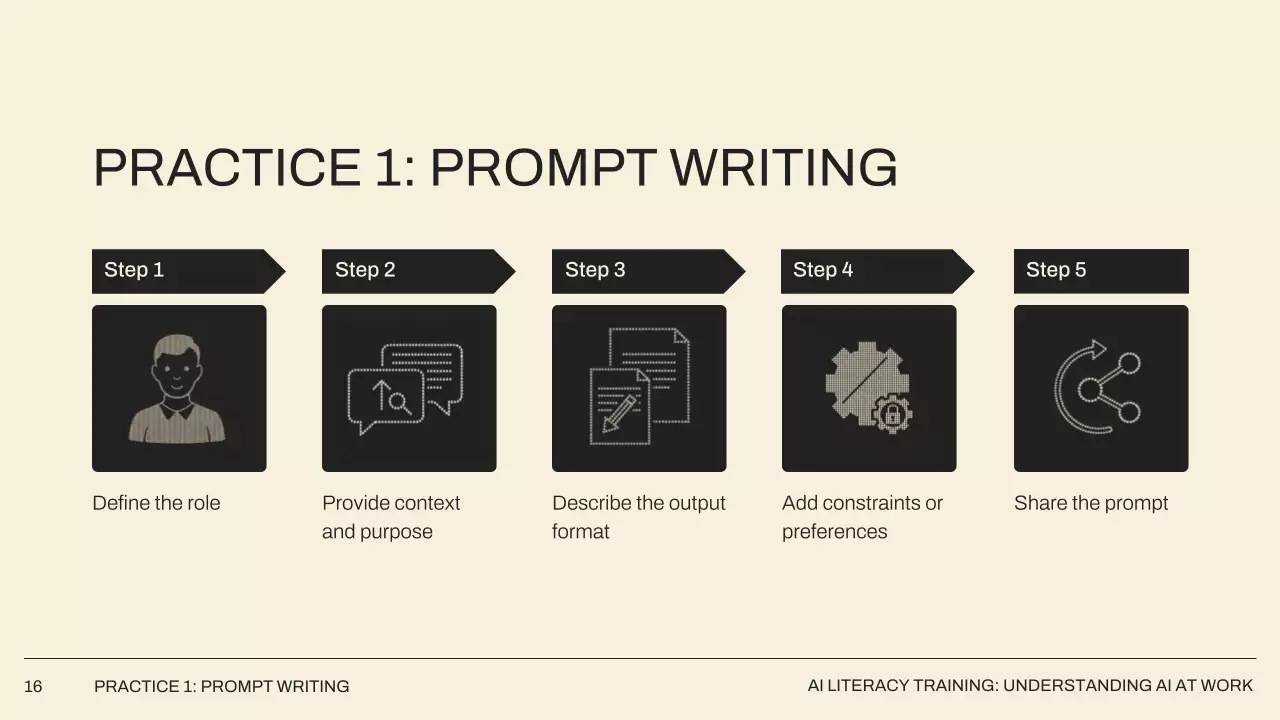 베이지 미니멀 AI 학습 가이드 프레젠테이션