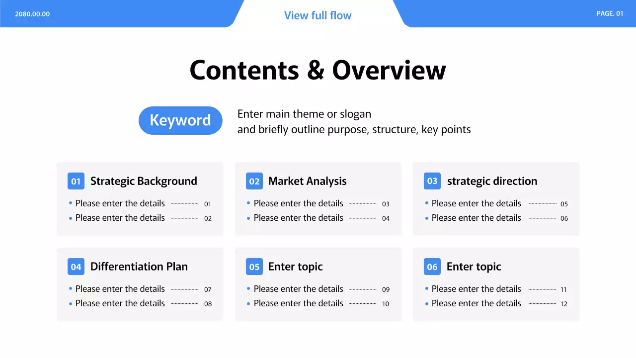 블루 모던 비즈니스 플랜