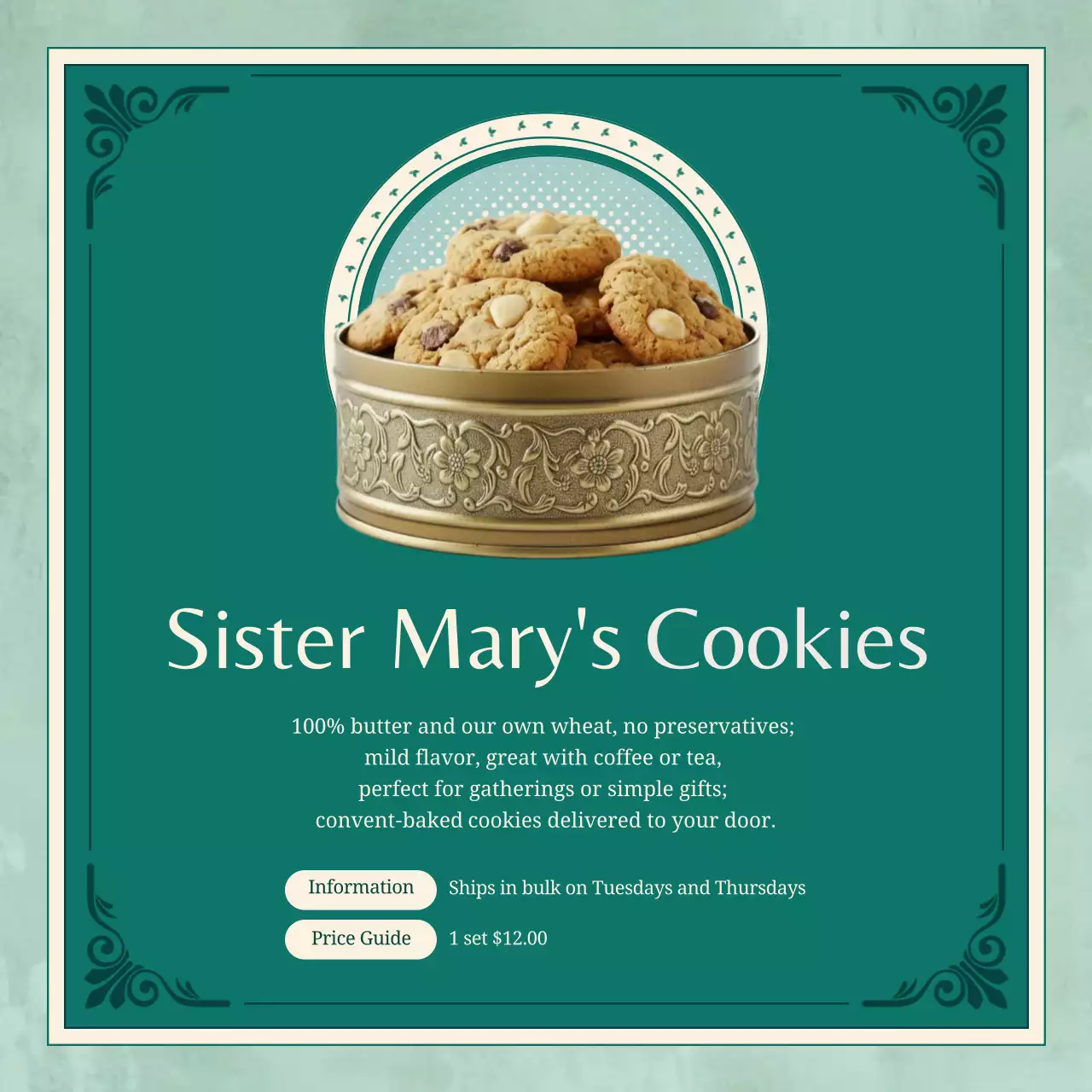 녹색 빈티지 식품 광고