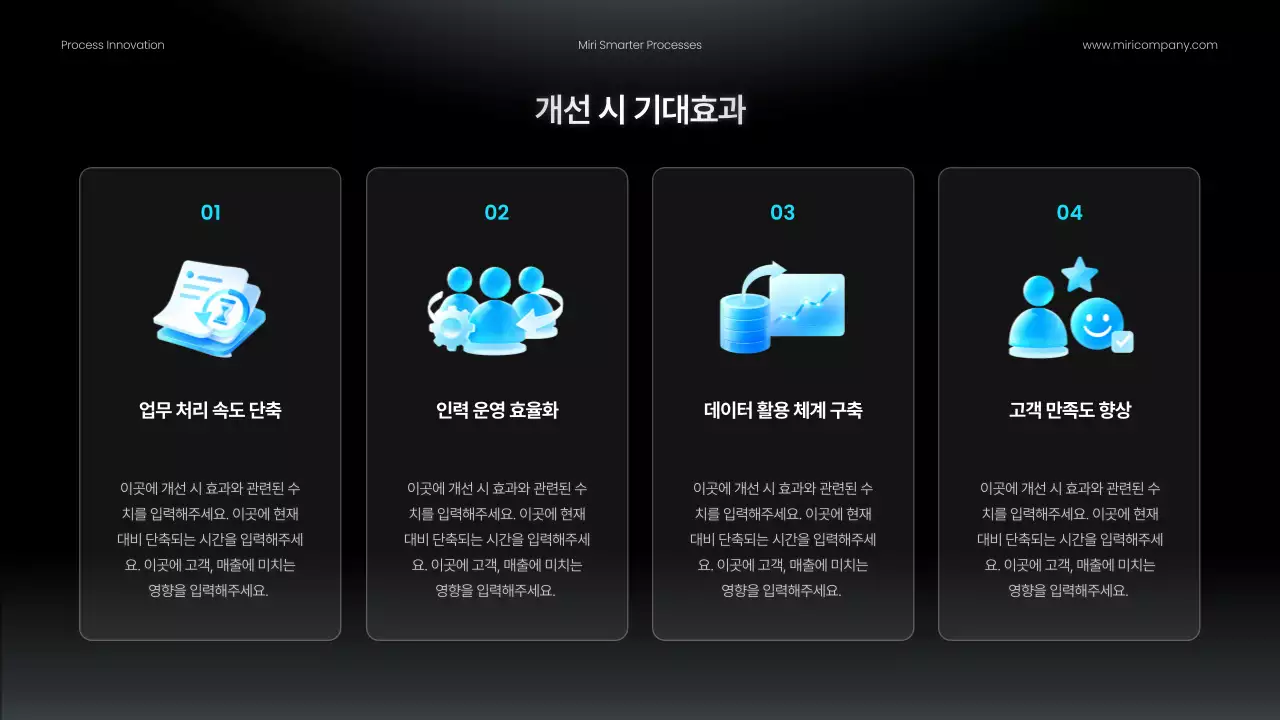 검정 모던 업무프로세스 개선안 홍보