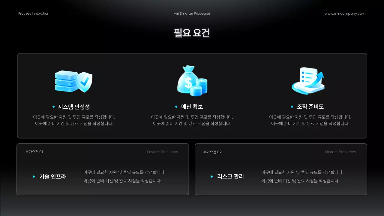 검정 모던 업무프로세스 개선안 홍보