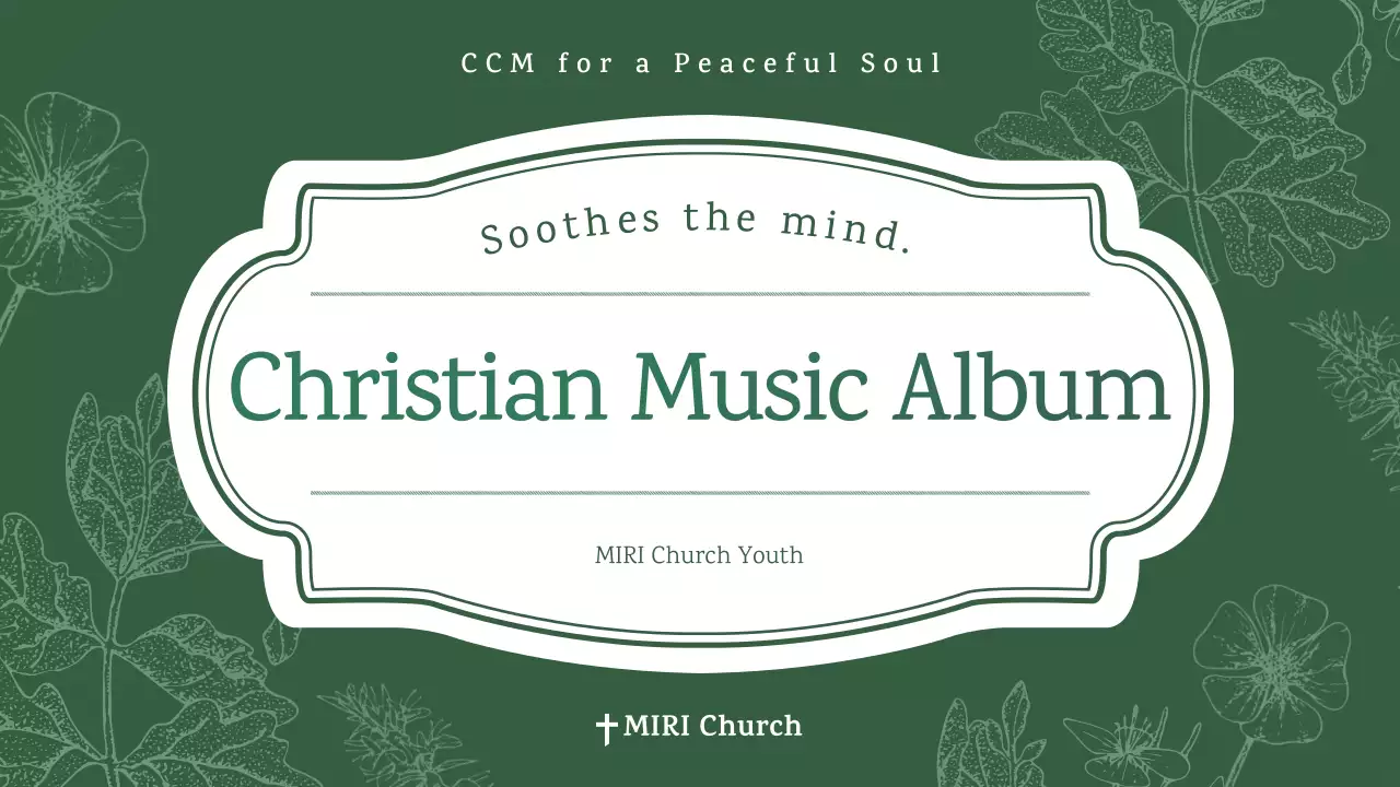 green vintage Christian music album general use