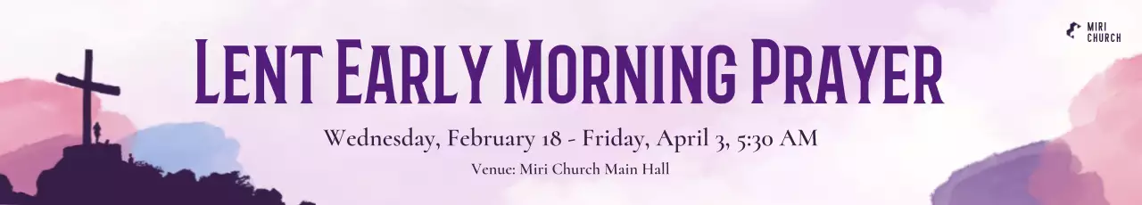 purple simple religious announcement