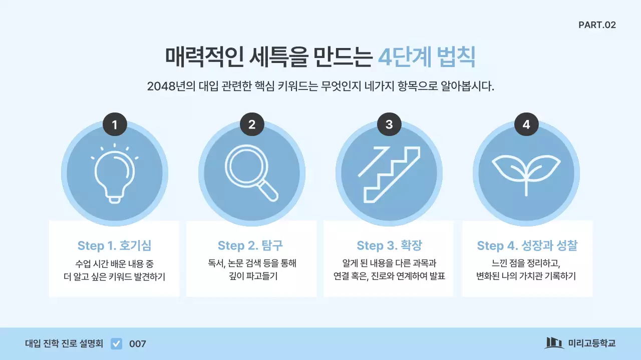 파랑 깔끔 대입 진학 안내