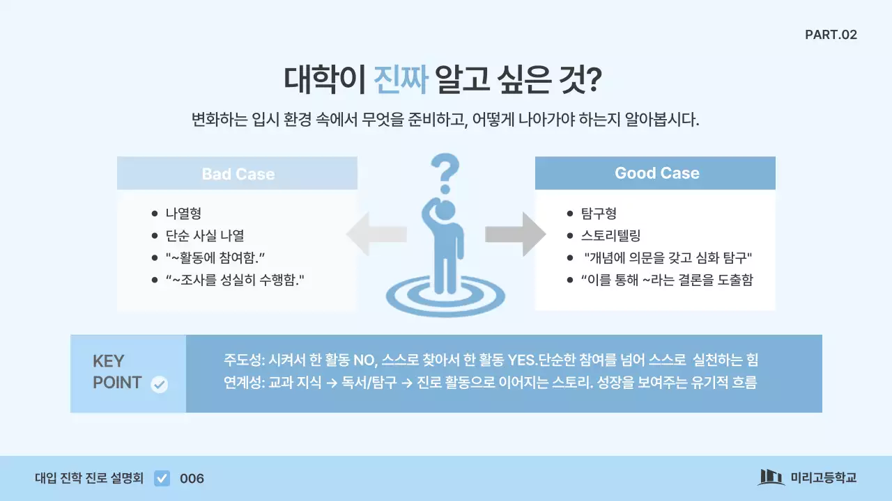 파랑 깔끔 대입 진학 안내