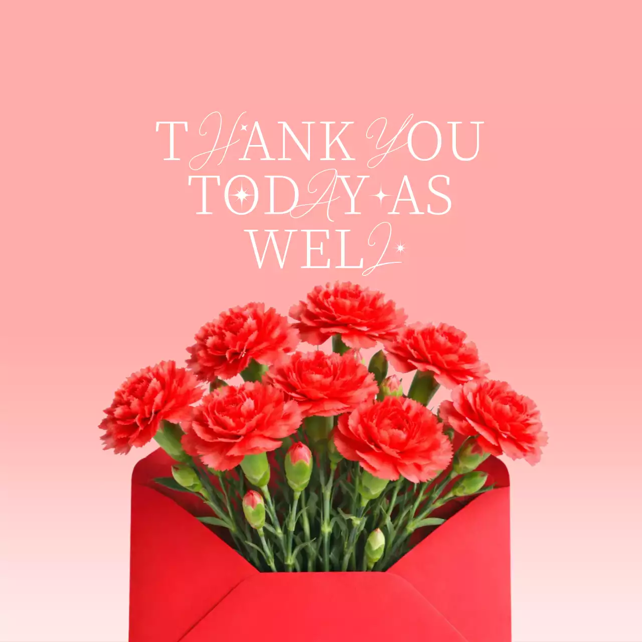 분홍색 깔끔 감사 인사 카드