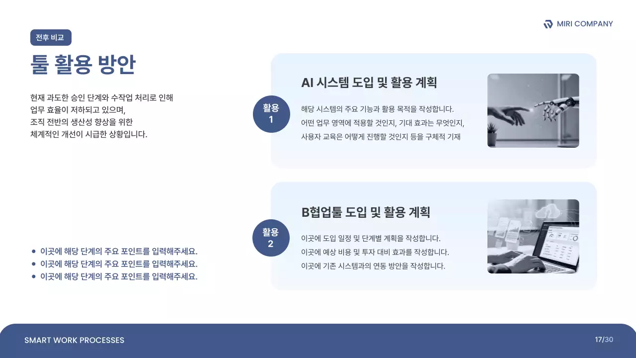 파랑 깔끔 업무 프로세스 개선안 보고서