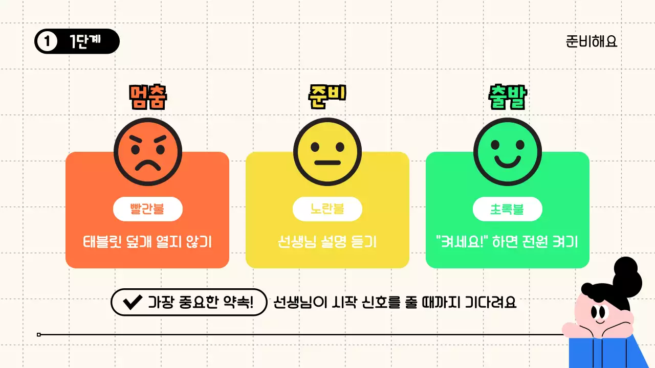 파랑 심플 태블릿 예절 안내