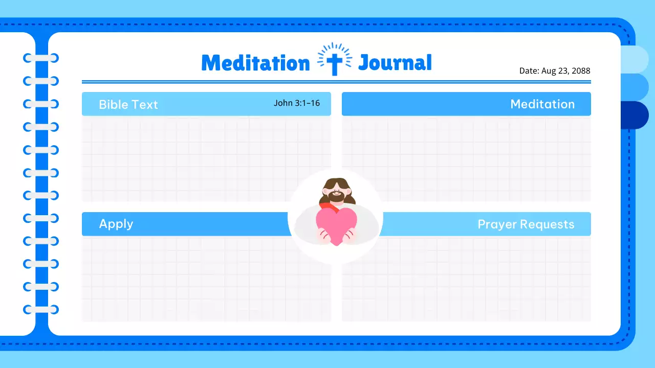 블루 심플 페이스 저널