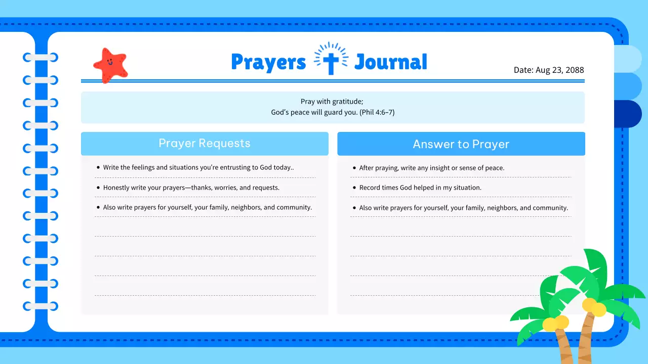 블루 심플 페이스 저널