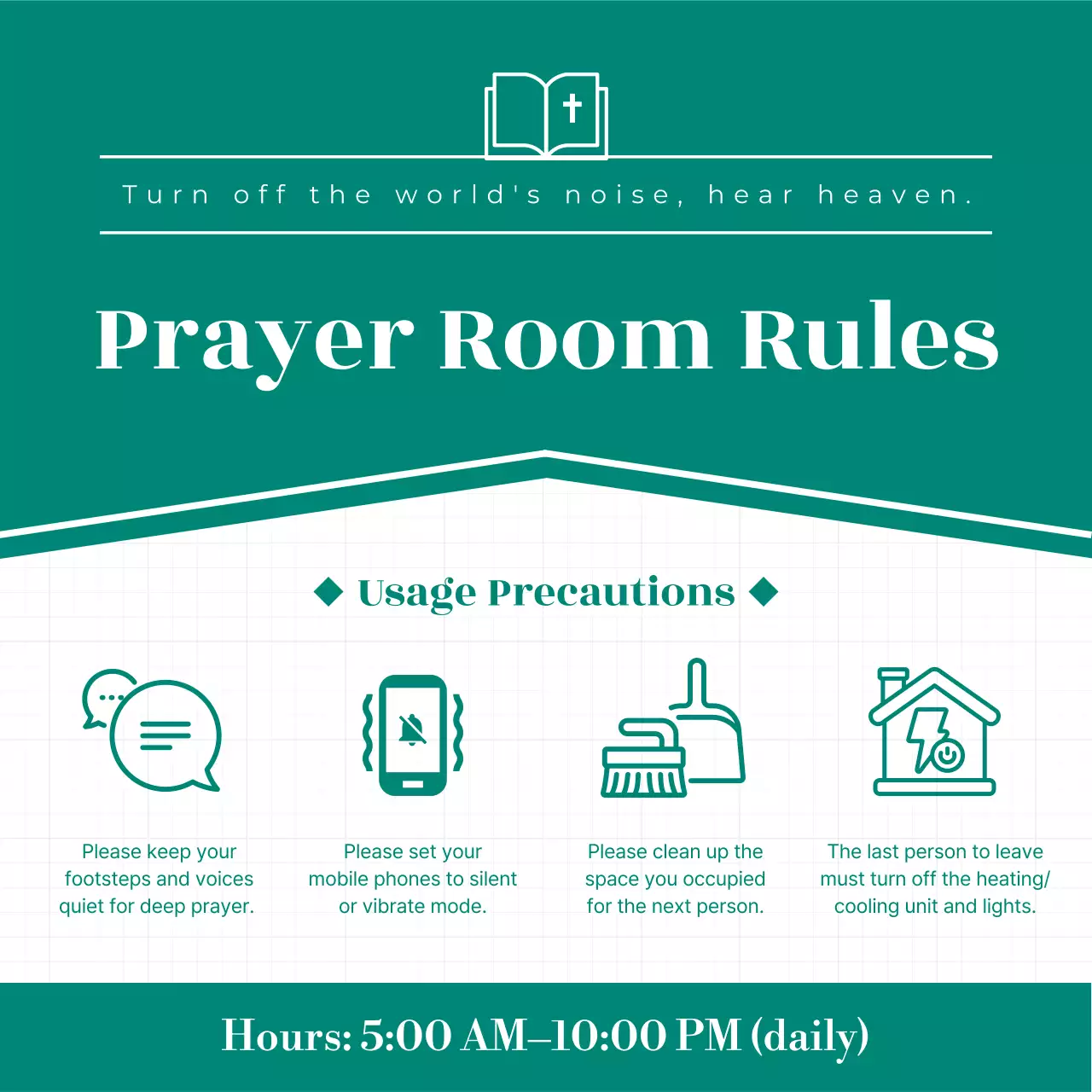 청록색의 간단한 종교적 지침