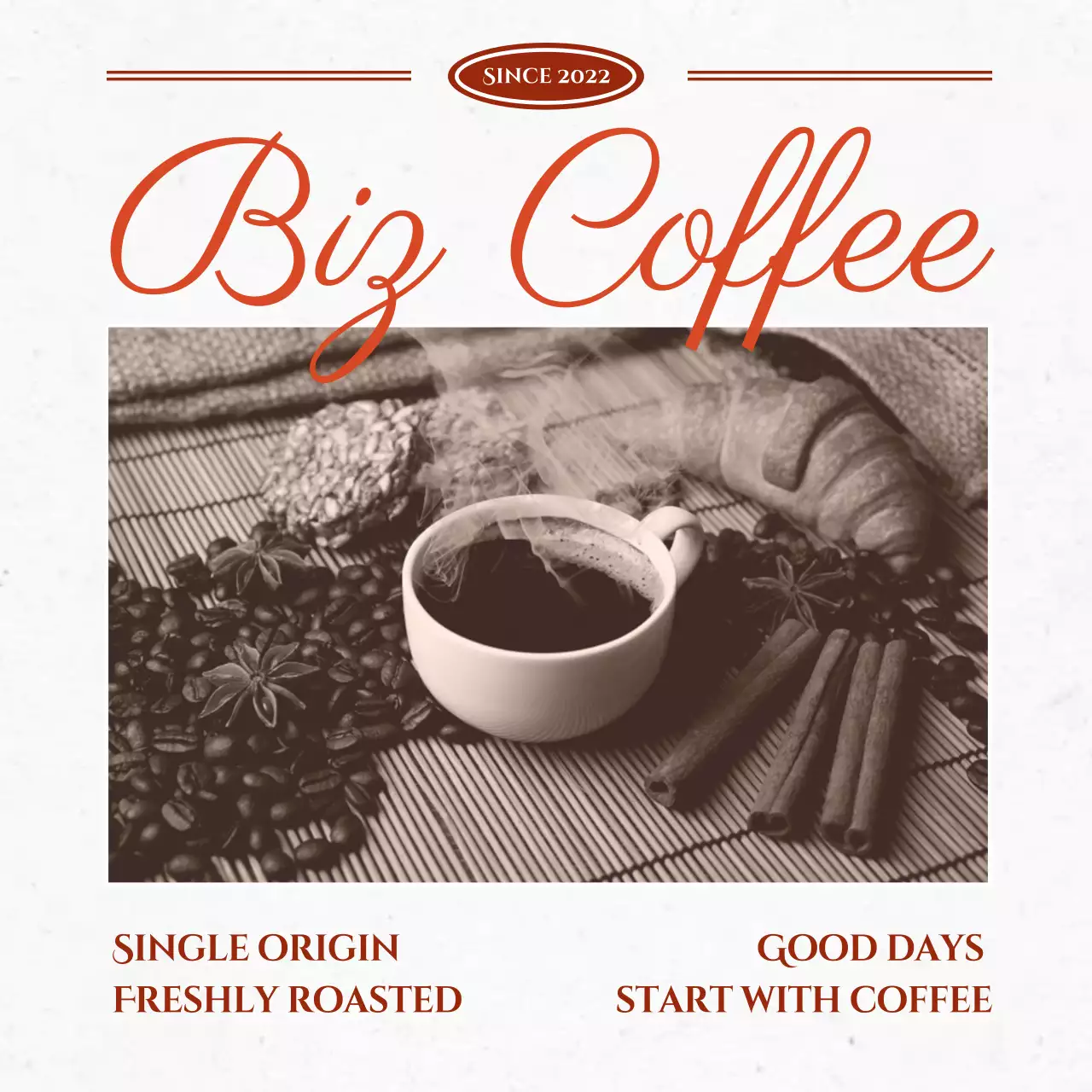 갈색 빈티지 커피 메뉴 홍보