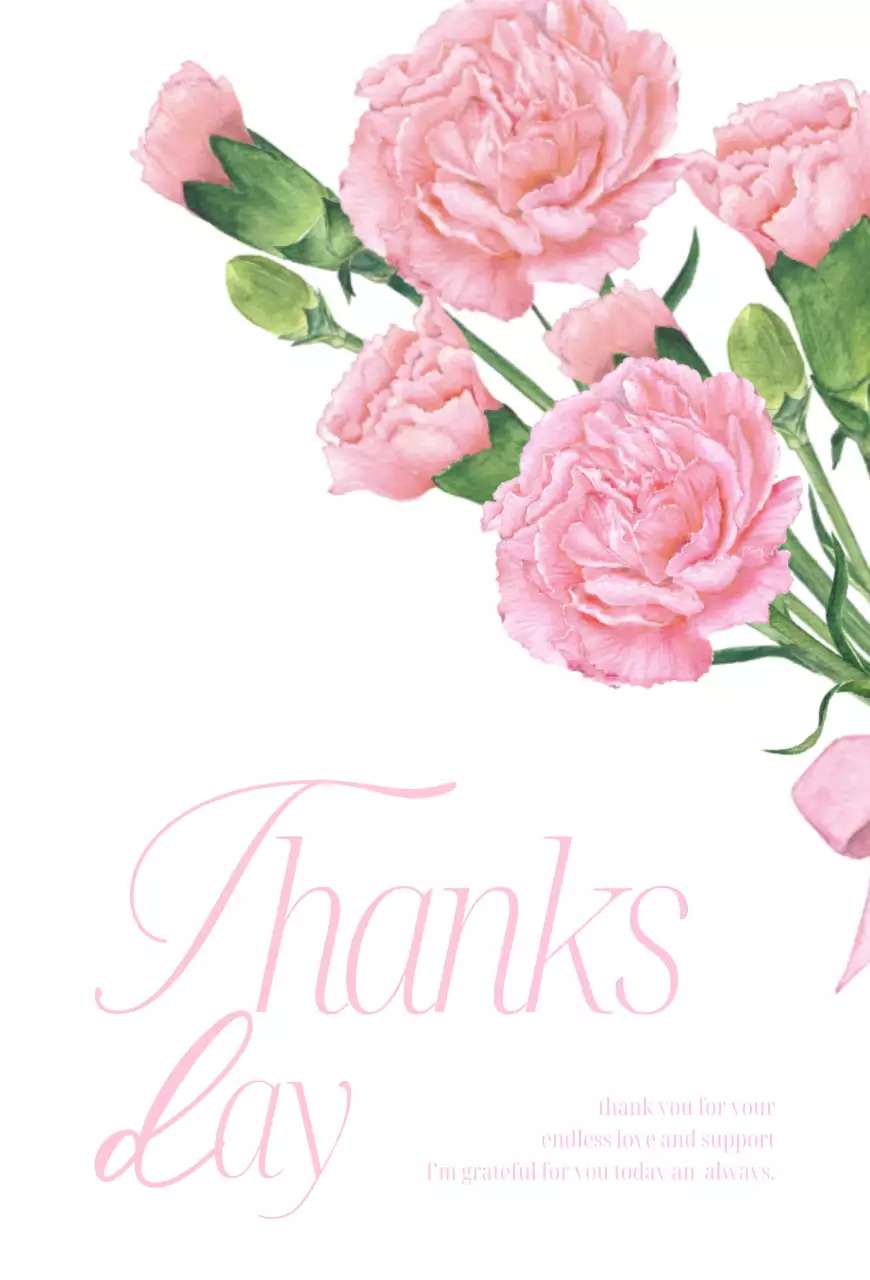 Thanks day 카네이션 양면 엽서