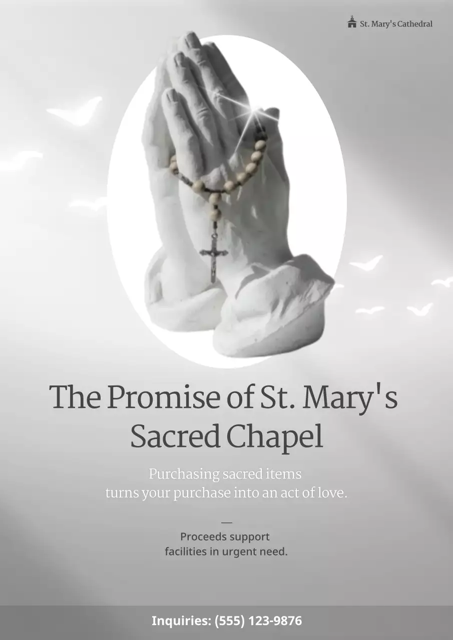 흰색 고전 종교 광고