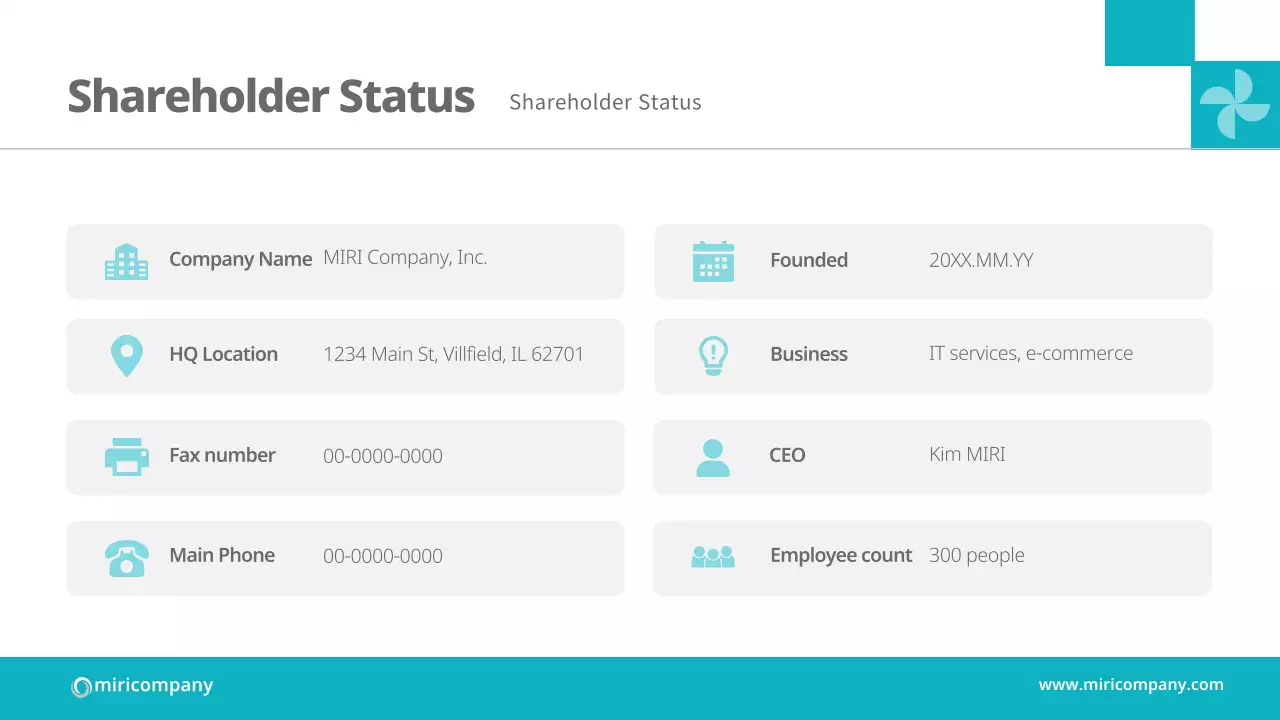 블루 미니멀 비즈니스 플랜