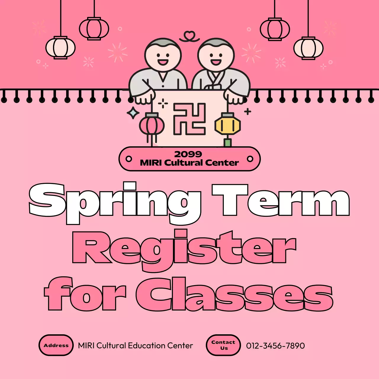 pink simple cultural registration