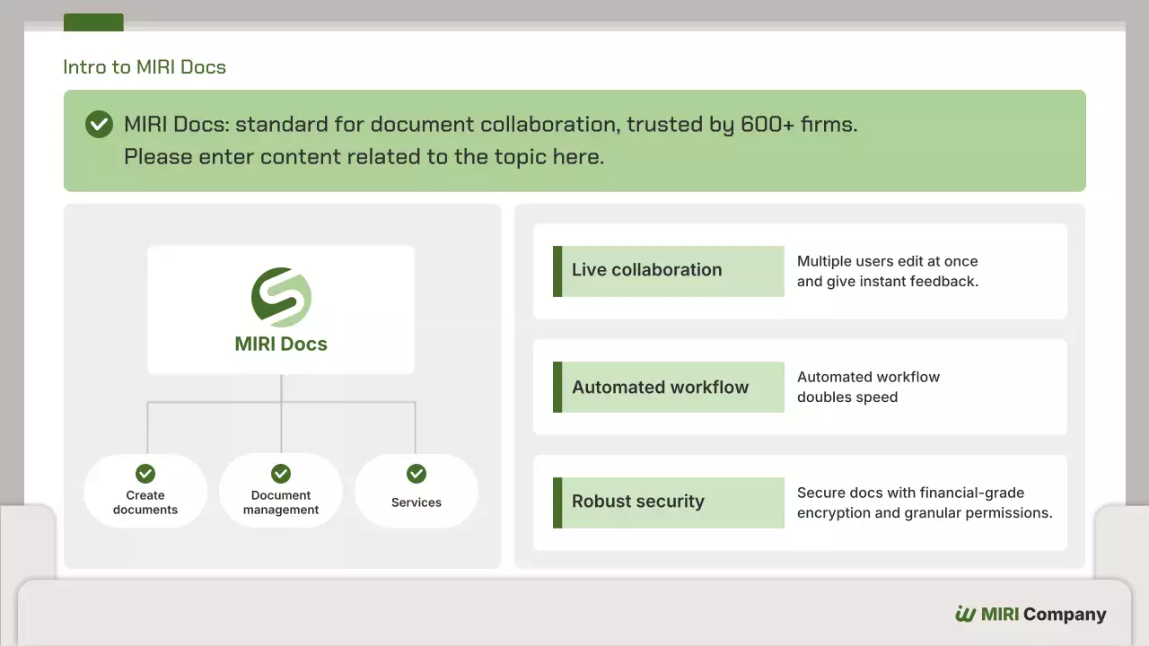 녹색 미니멀 비즈니스 자료