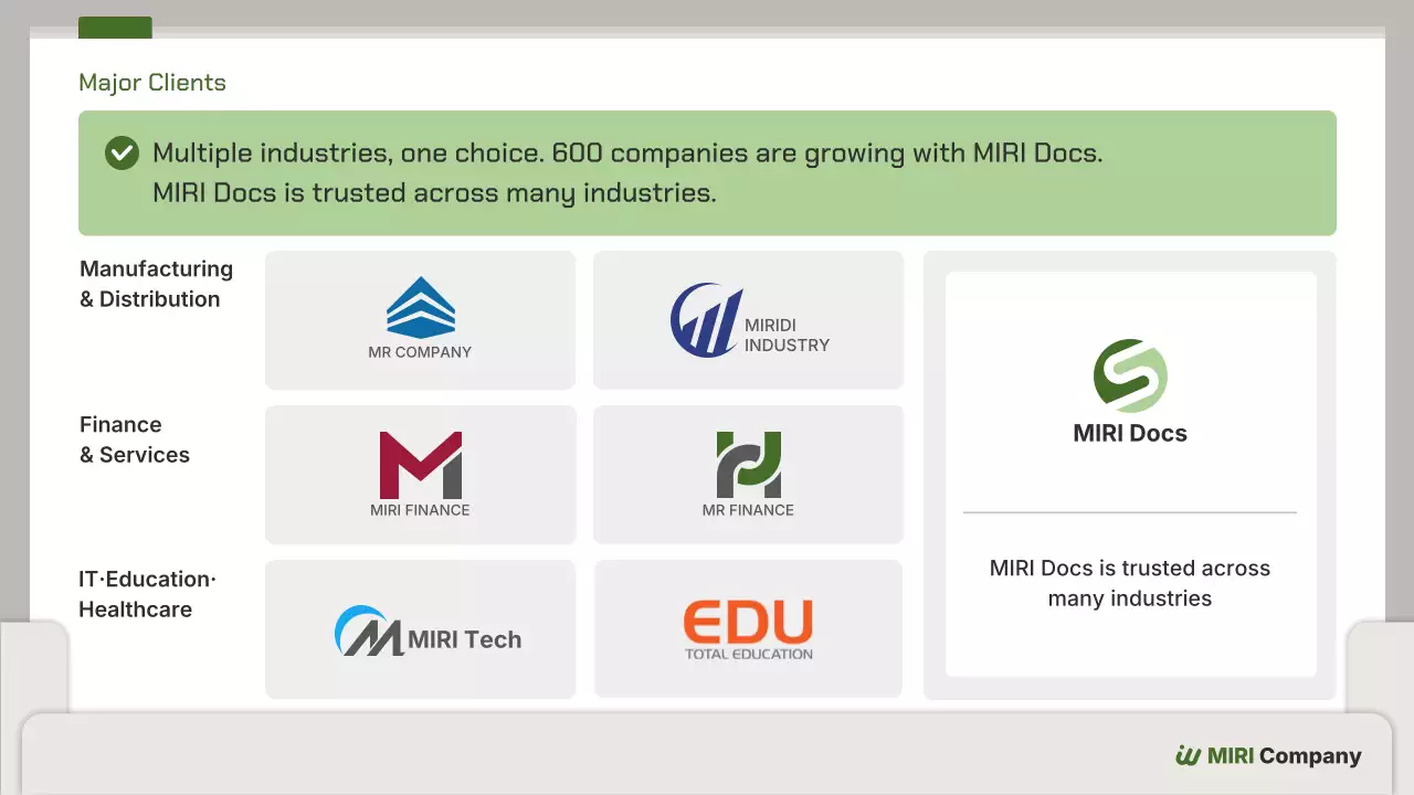 녹색 미니멀 비즈니스 자료