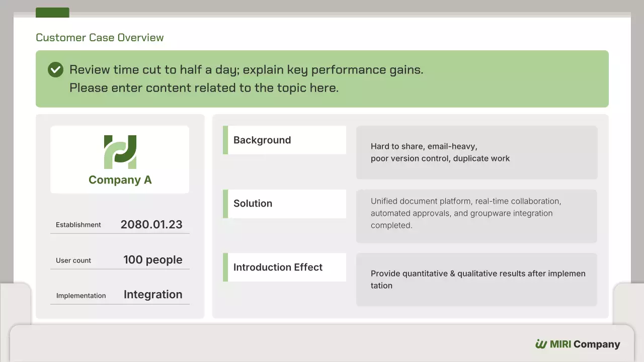 녹색 미니멀 비즈니스 자료
