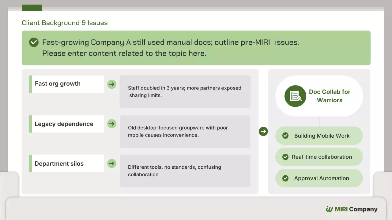 녹색 미니멀 비즈니스 자료