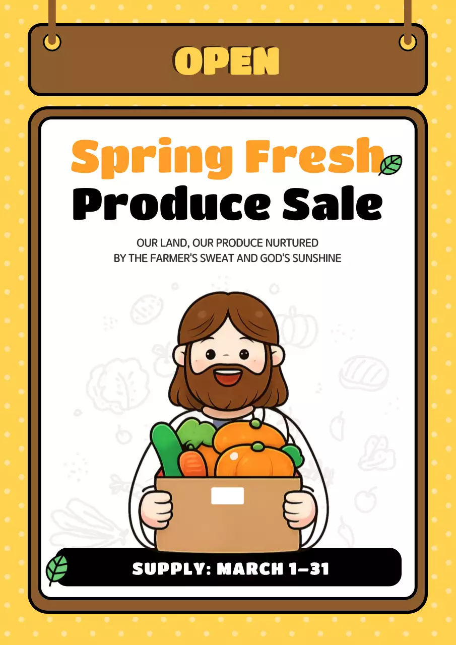 오렌지 심플 농산물 할인 행사