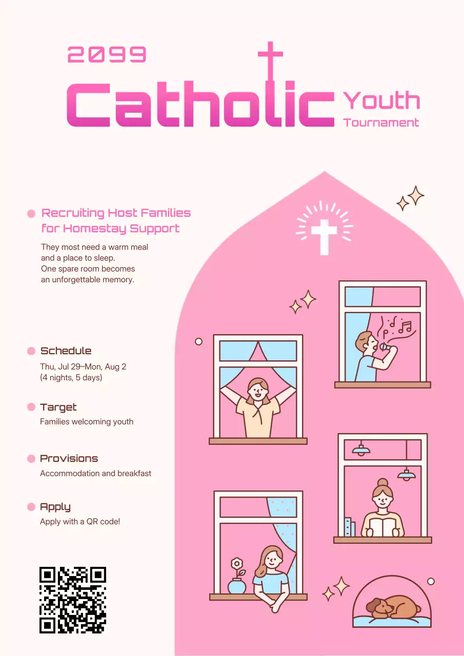 핑크색 심플 종교 모집