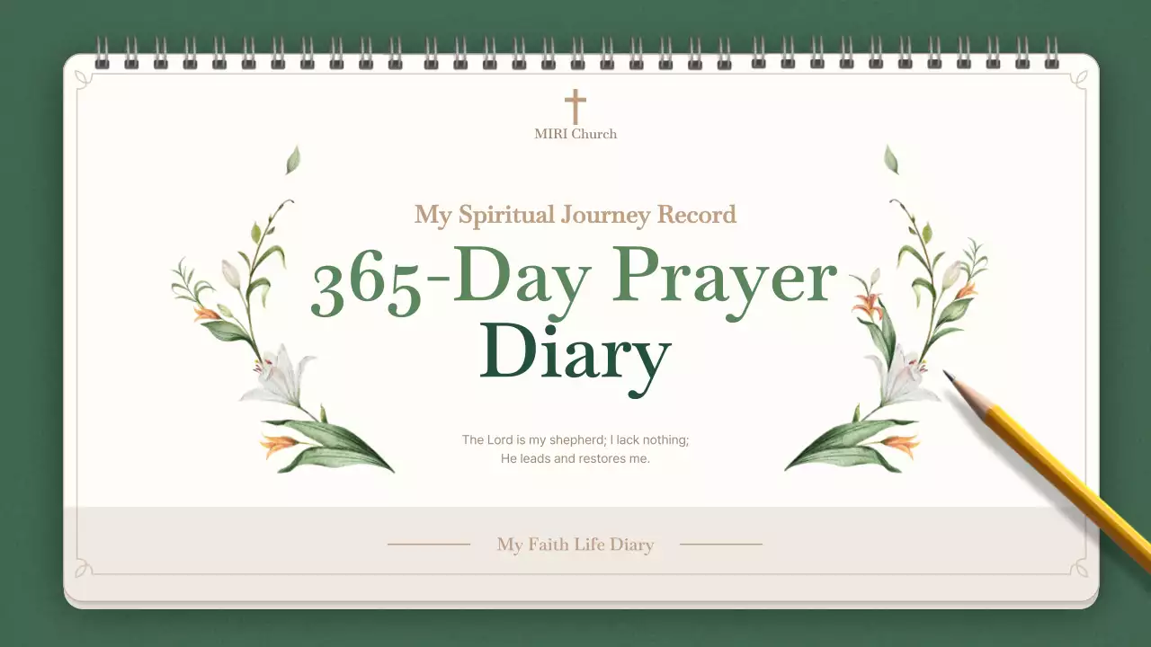 녹색 미니멀리스트 영적 일기