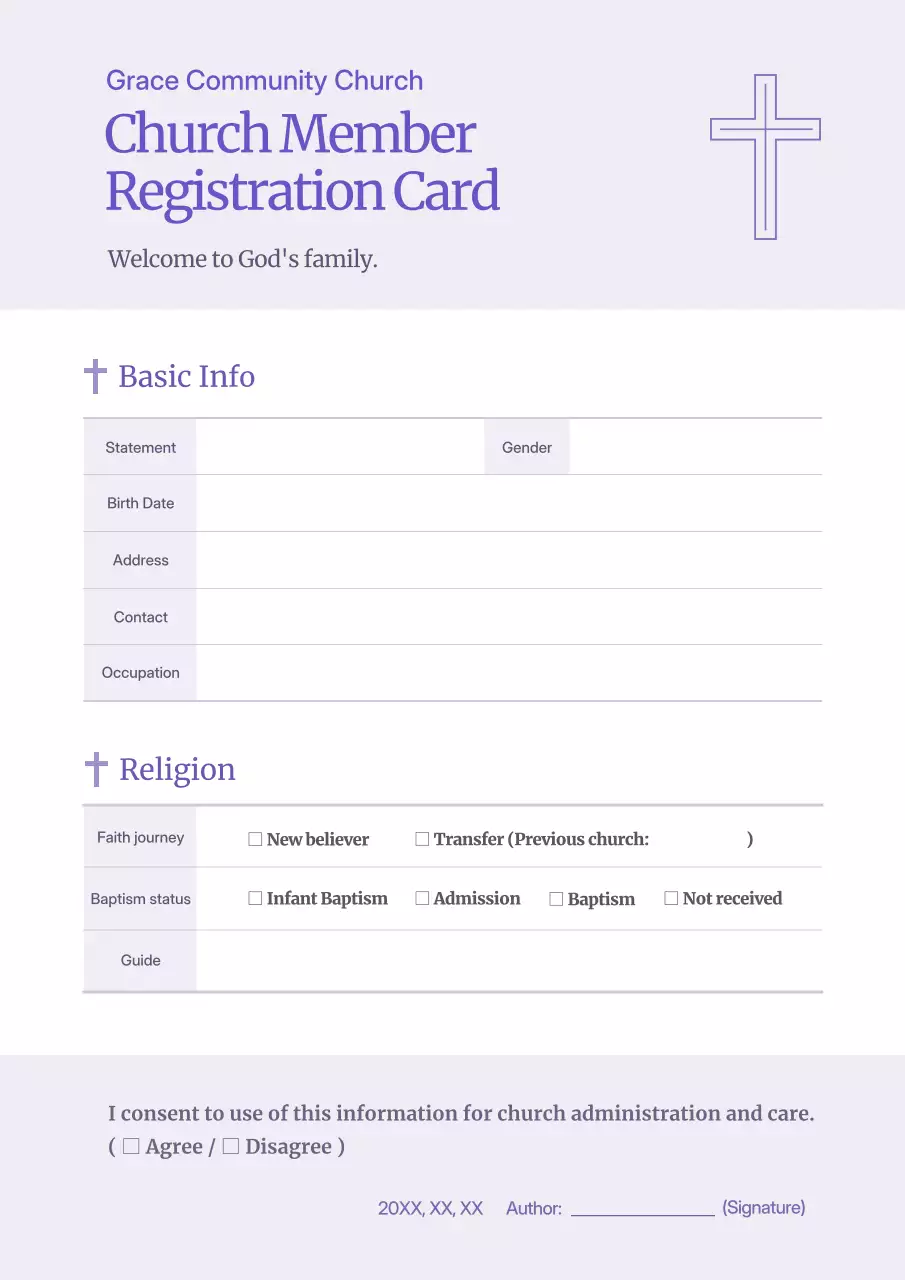 purple simple religion registration