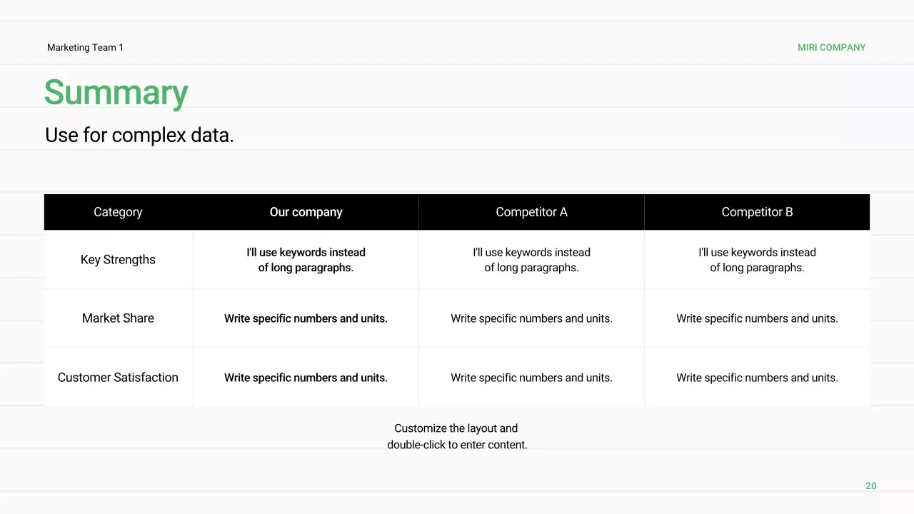 녹색 최소 비즈니스 보고서