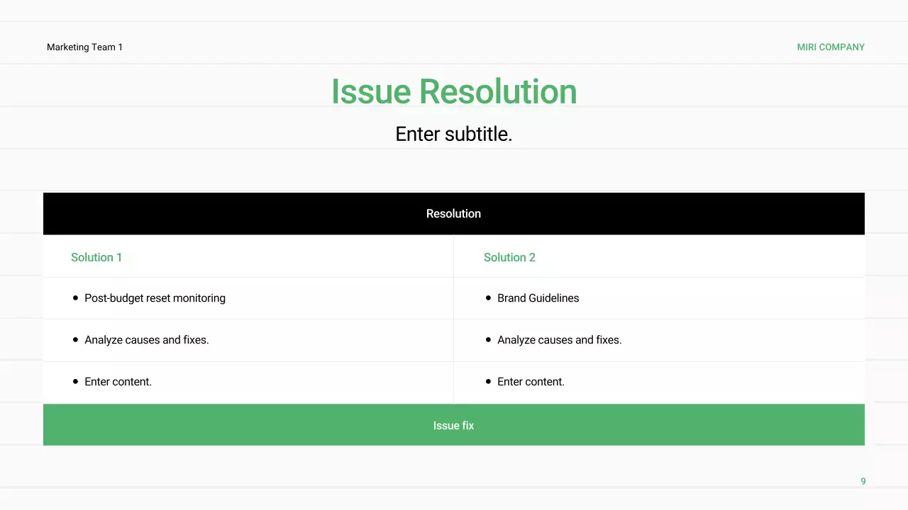 녹색 최소 비즈니스 보고서