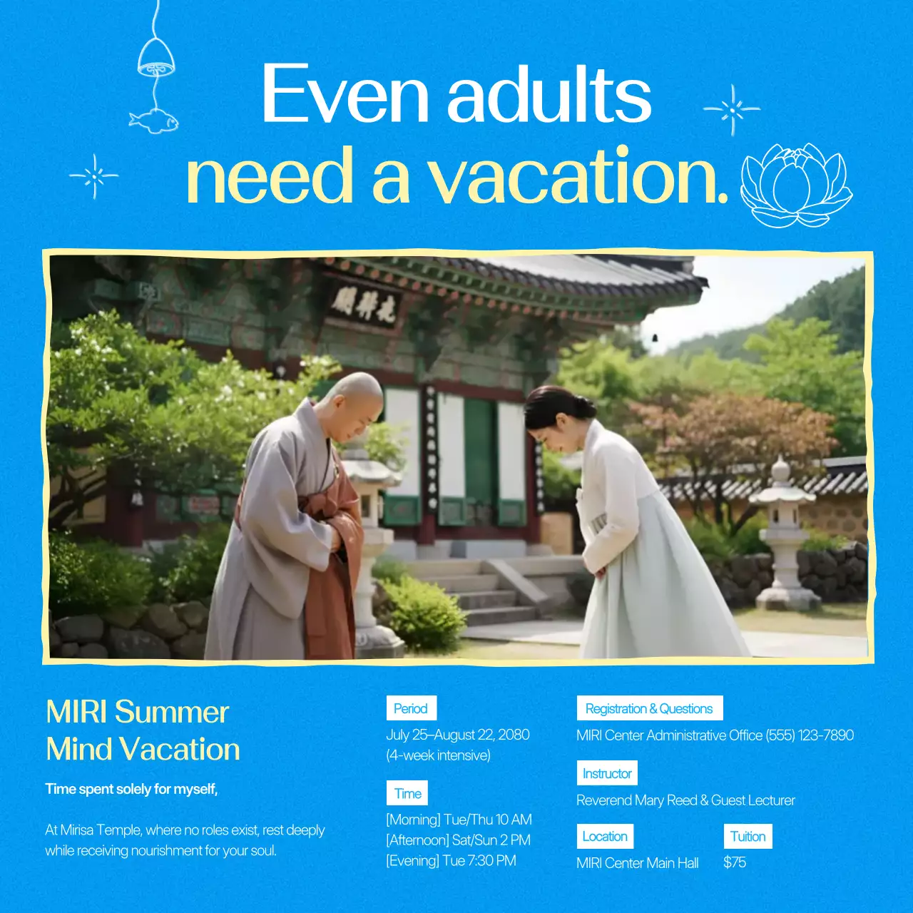 파란색 전통 명상 안내서