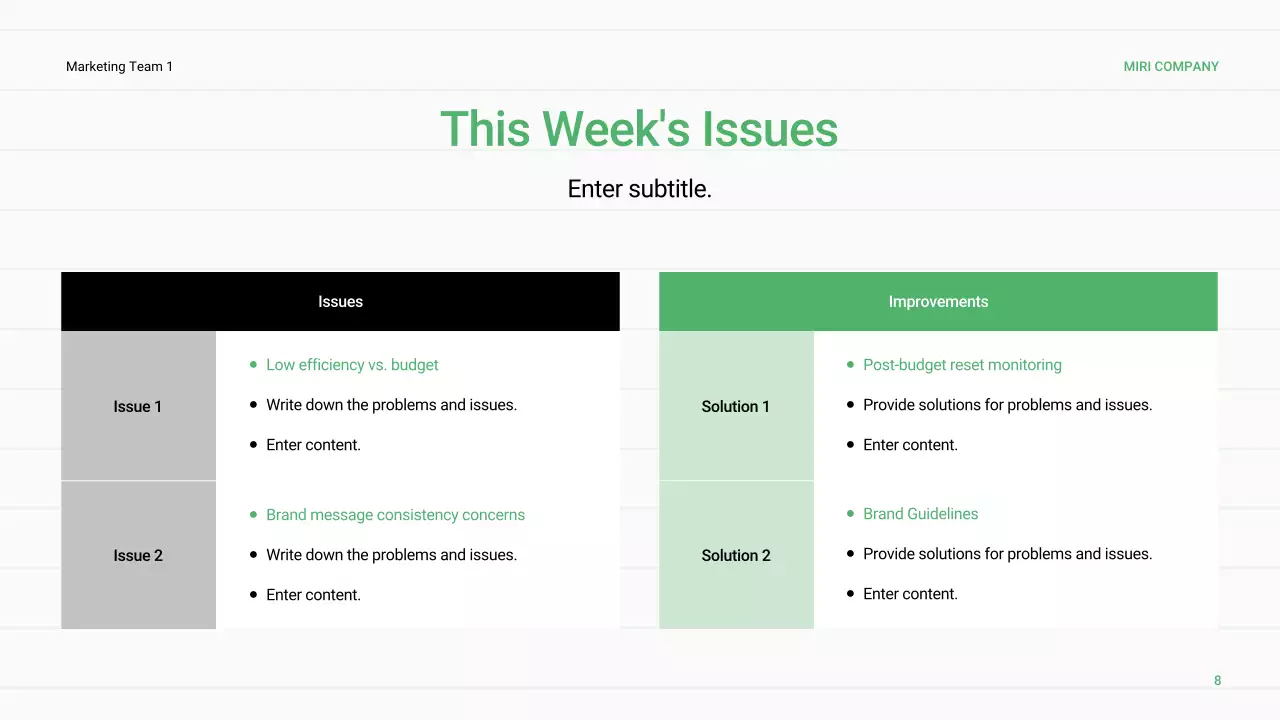 녹색 최소 비즈니스 보고서