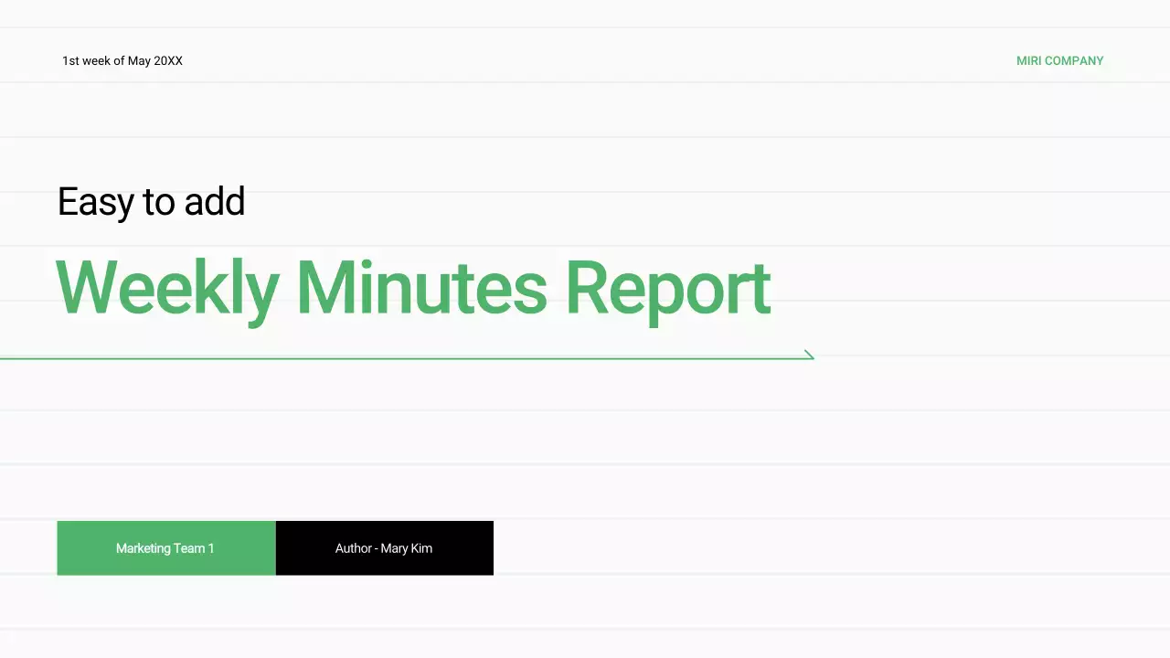 녹색 최소 비즈니스 보고서
