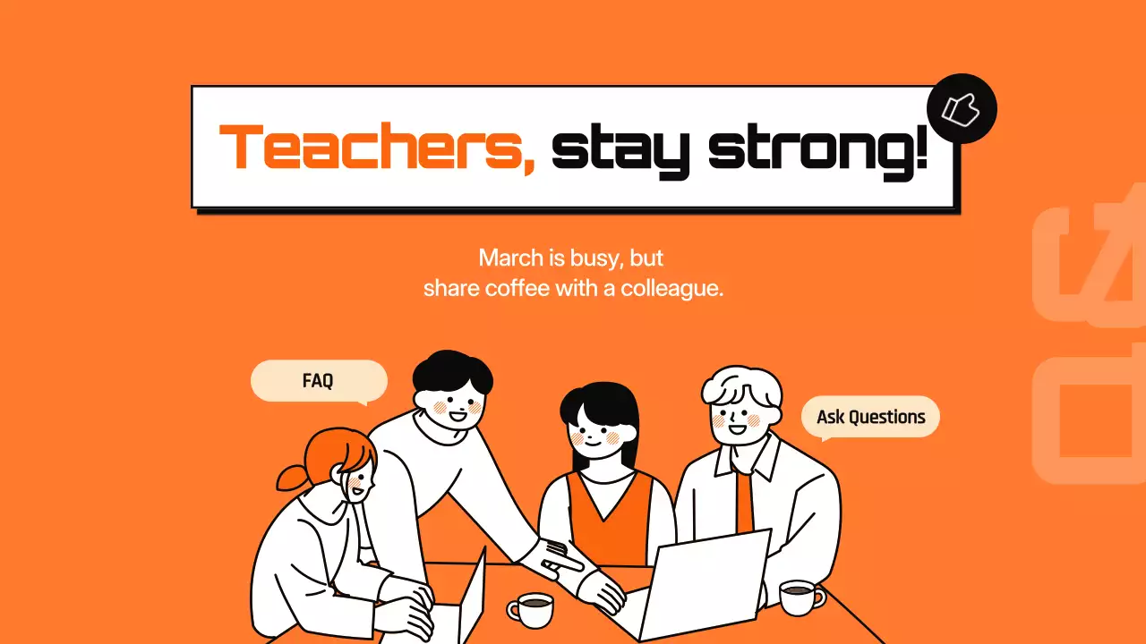 오렌지 심플 교육 회의