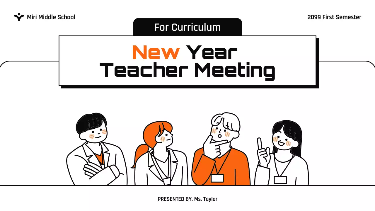 오렌지 심플 교육 회의