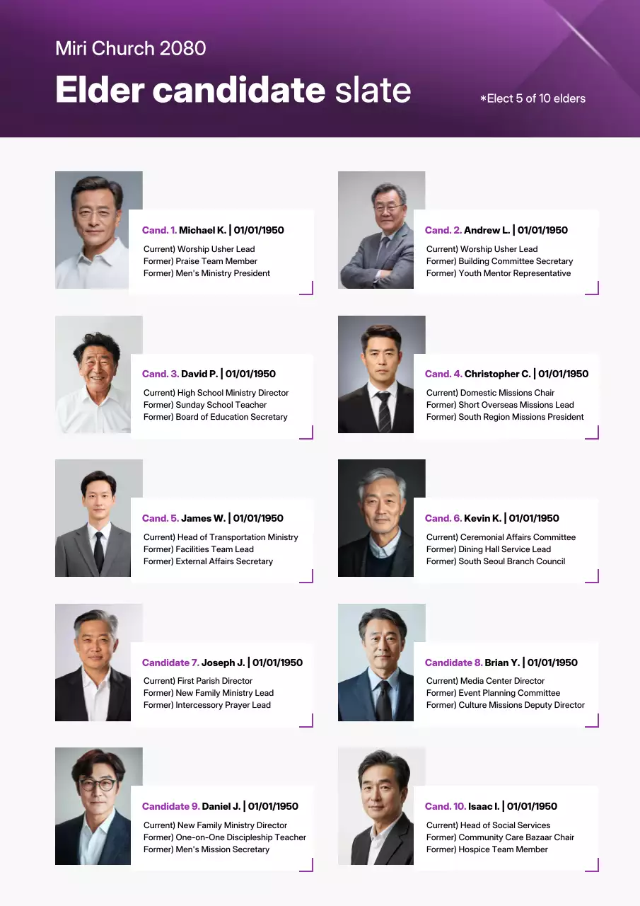 purple modern church election guide