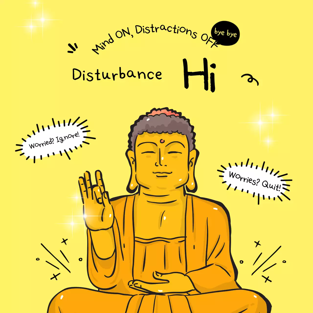 Panduan Meditasi Buddha Sederhana Berwarna Kuning