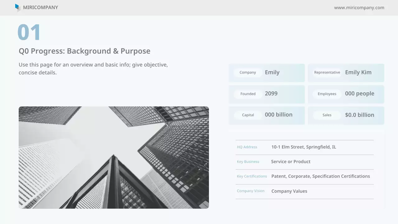 파란색 미니멀 비즈니스 프레젠테이션 가이드