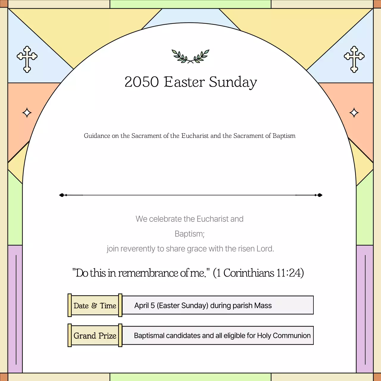 Panduan sederhana tentang Ekaristi dan Baptisan dalam warna kuning.