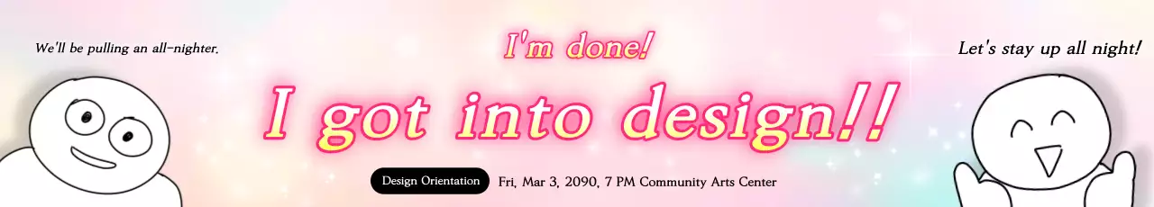 Pink cute design and recruitment information