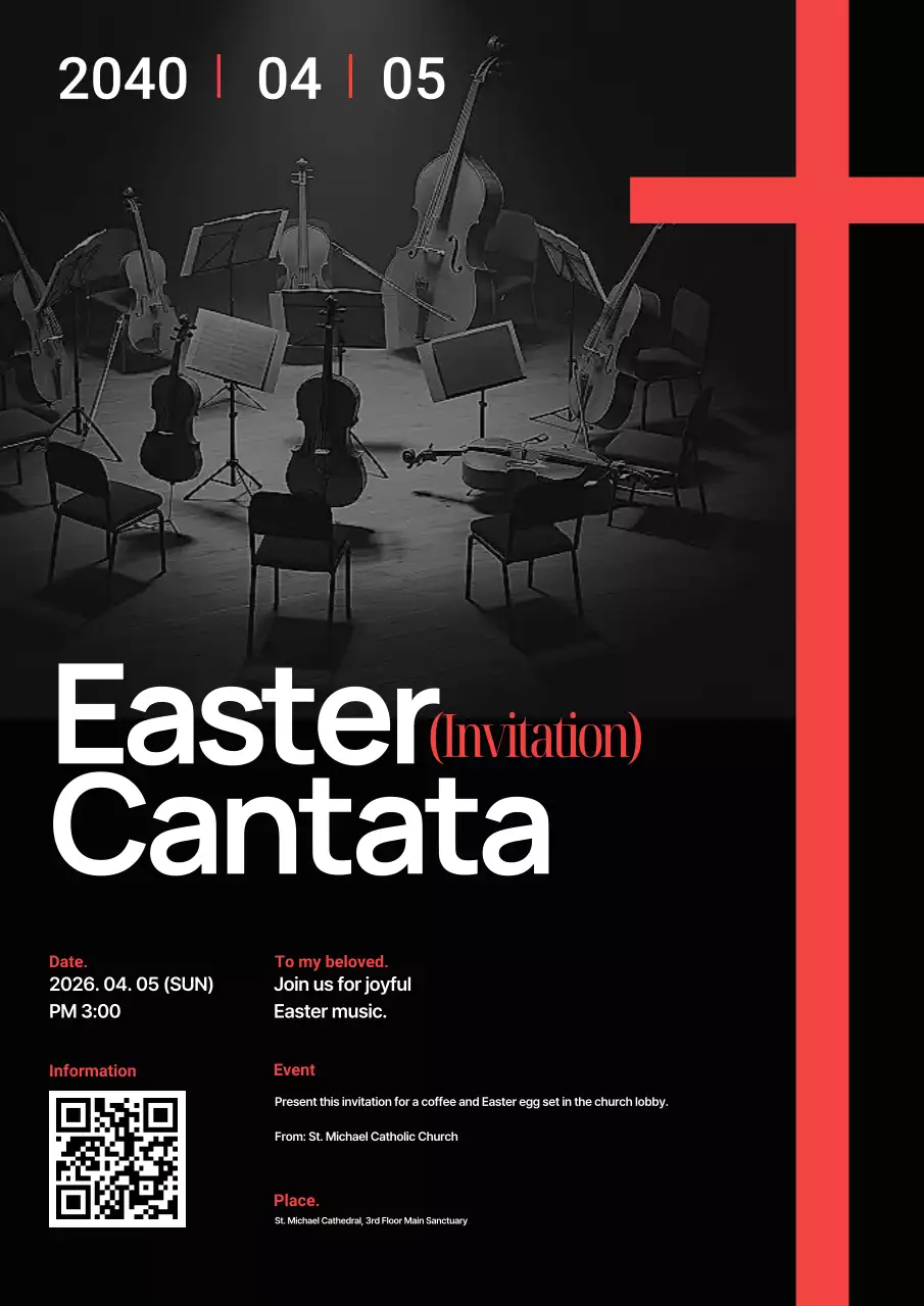 Black Simple Easter Invitation