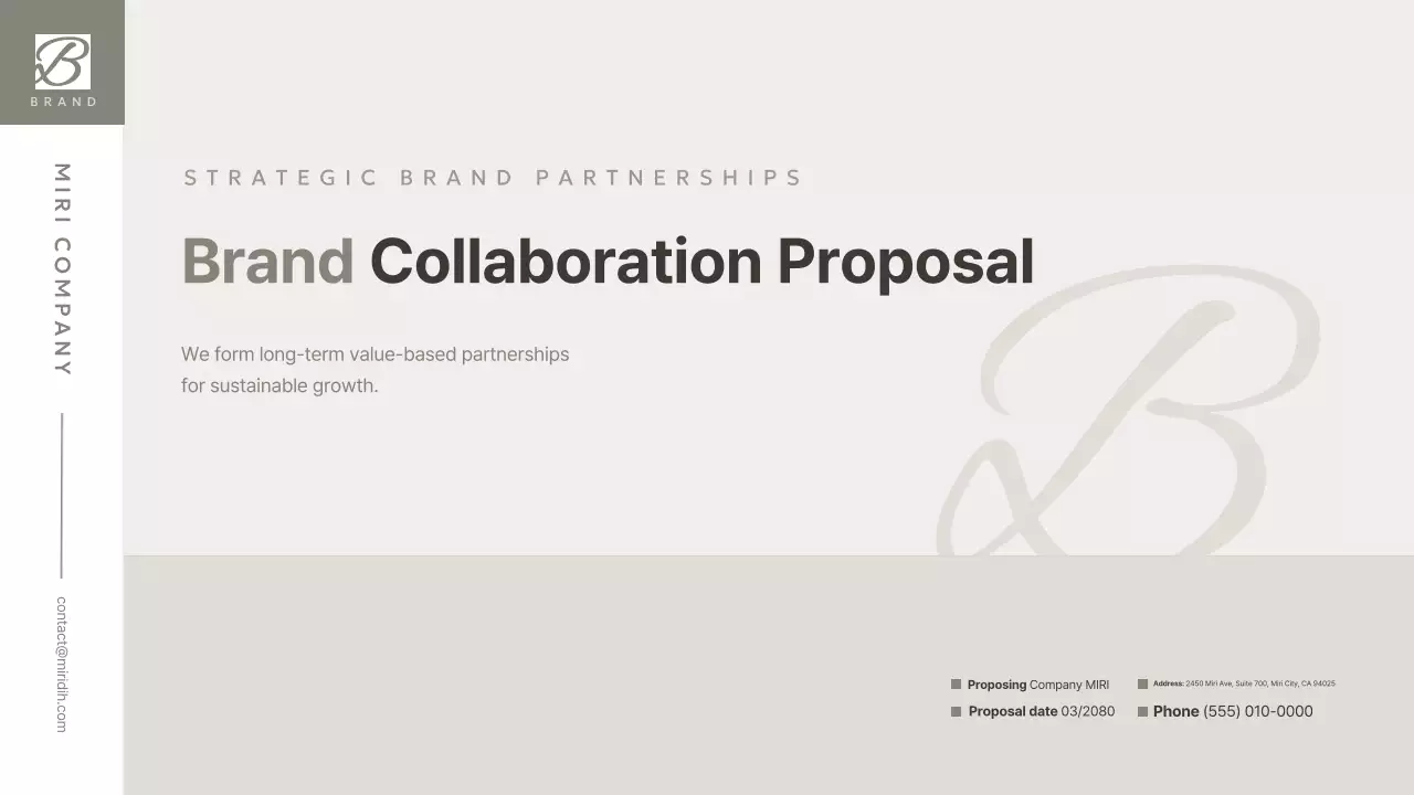 Beige Clean Brand Collaboration Proposal Planning Document