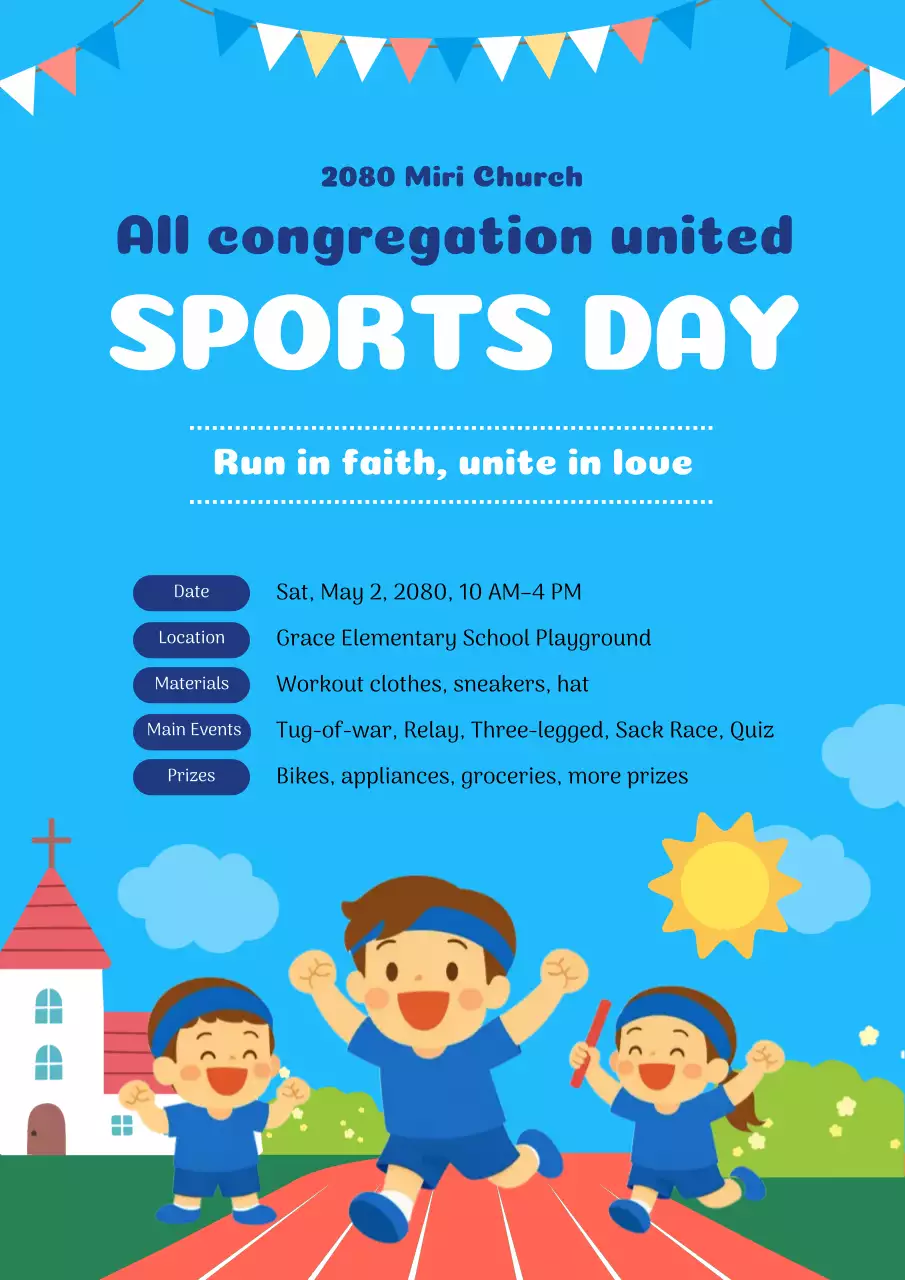 블루 심플 스포츠 데이 이벤트